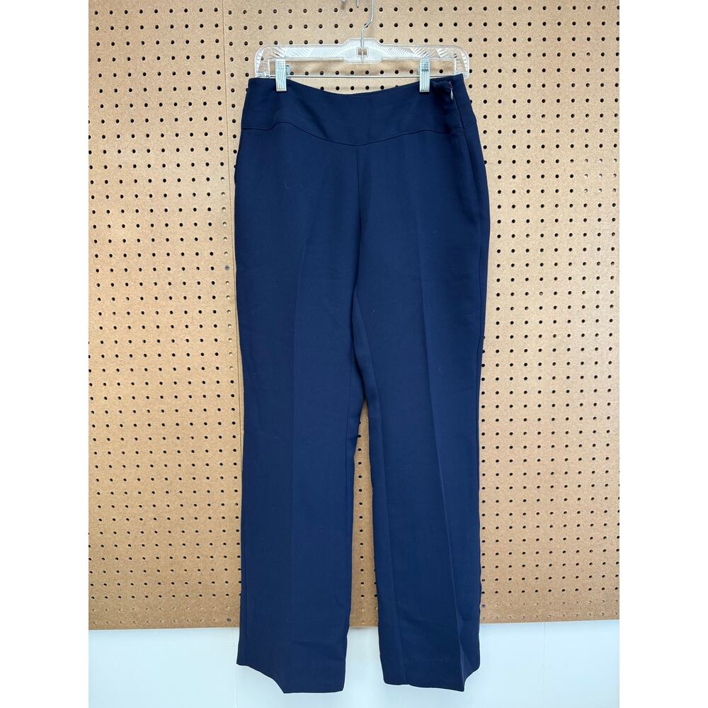 Cabi Trouser Dress Pants Women's Side Zip Button Navy Blue Flat Front Size 6